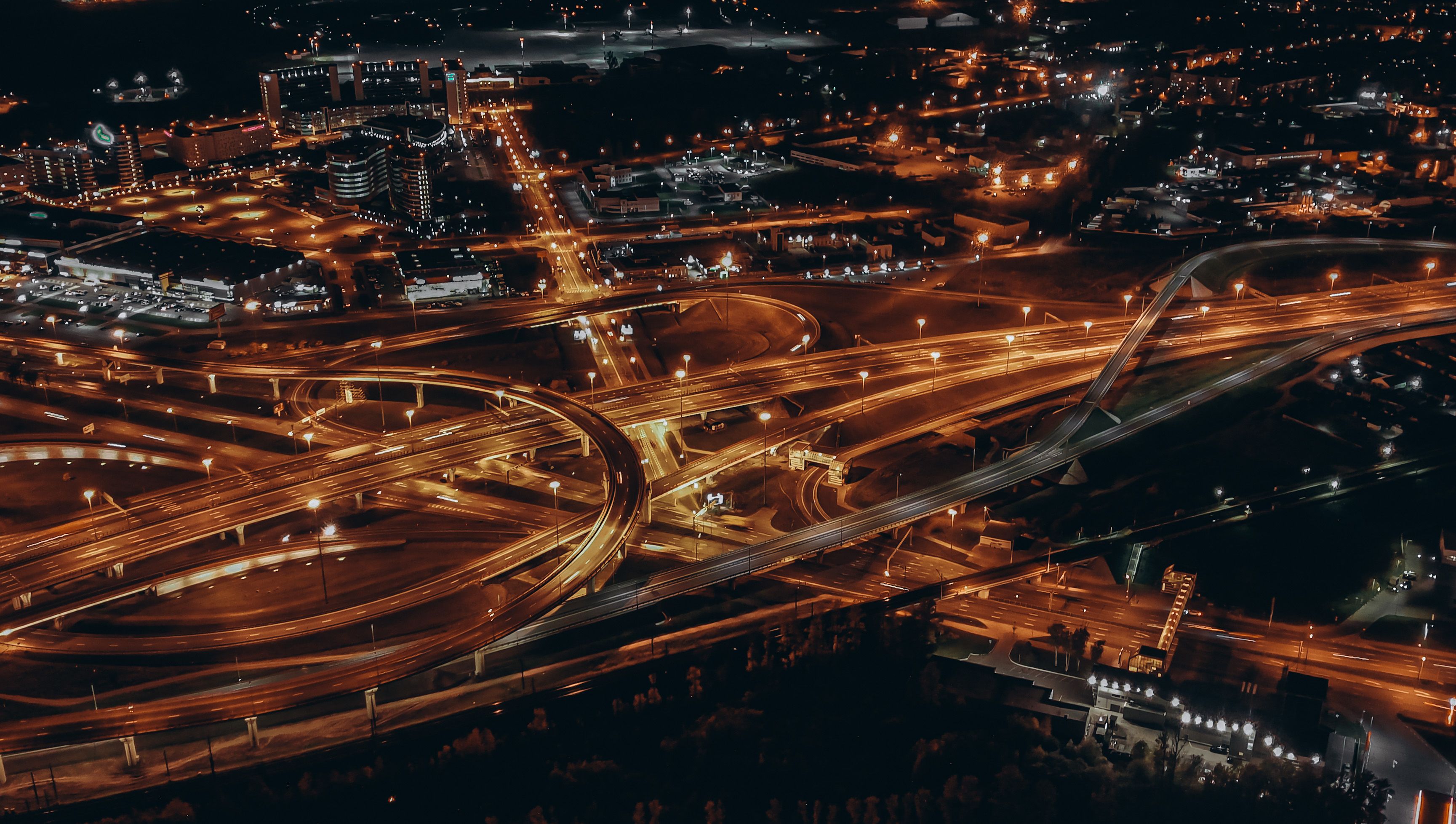 A picture showing complex road infrastucture in  Europe